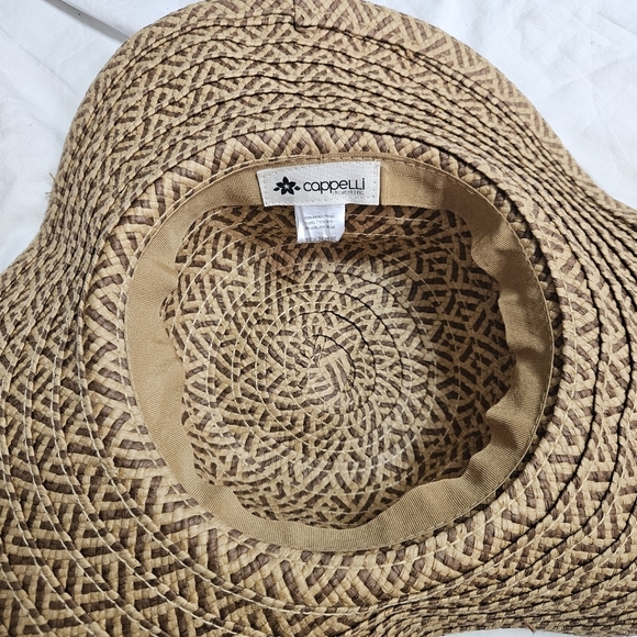 Cappelli Straworld Breona Straw Two Tone Hat Braided Straw and Shell Detail - Picture 6 of 7